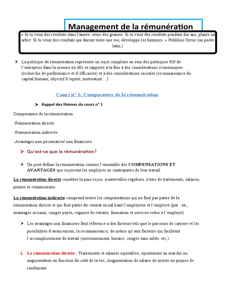 Management de La Rémunération2 | PDF | Motivation | Motivant
