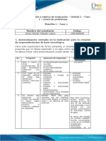 Guía de Actividades y Rúbrica de Evaluación - Unidad 1 - Fase 1 - Lluvia de Problemas Plantilla 1 - Fase 1 Nombre Del Estudiante Código