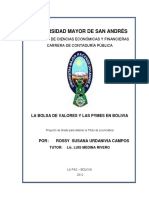 La Bolsa de Valores y su papel en el financiamiento de las PYMES en Bolivia