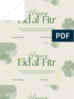 Green Simple Watercolor Happy Eid Al-Fitr Greeting Card