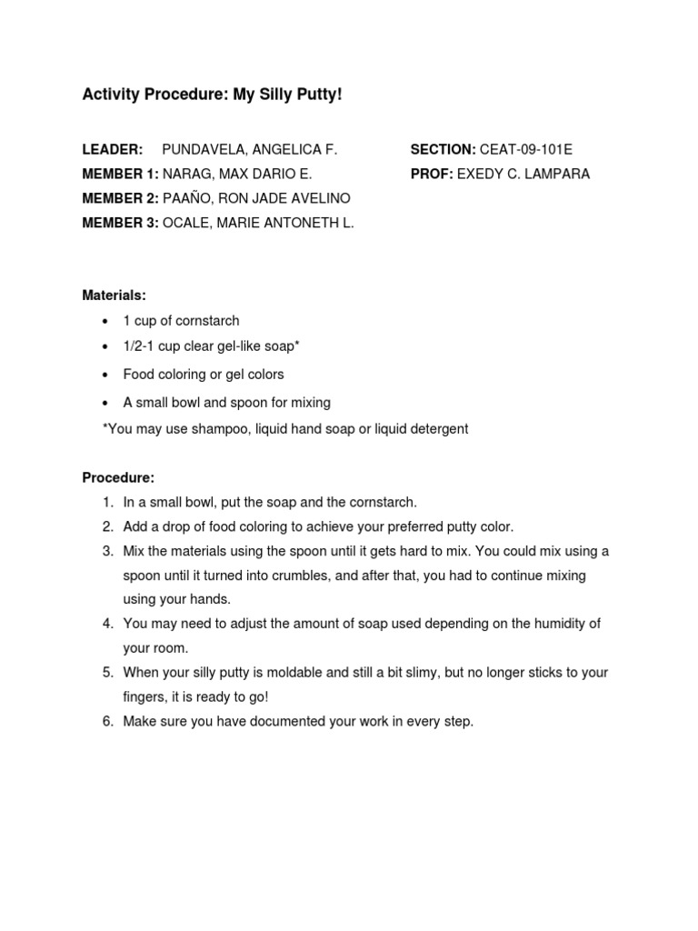 Silly Putty PDF Polymers Physical Sciences