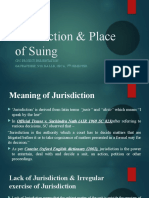 Jurisdiction & Place of Suing: CPC Project Presentation Gauravdeep, 5/18, Ba LLB, Sec A, 7 Semester