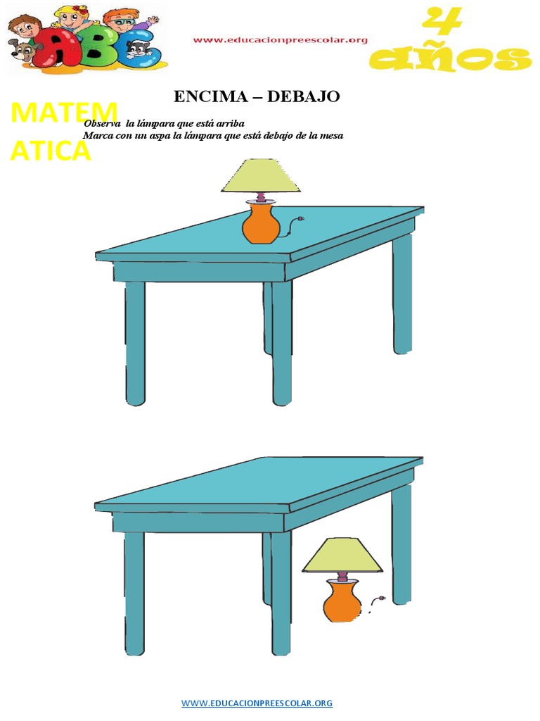 Actividades de Encima y Debajo para Niños | PDF