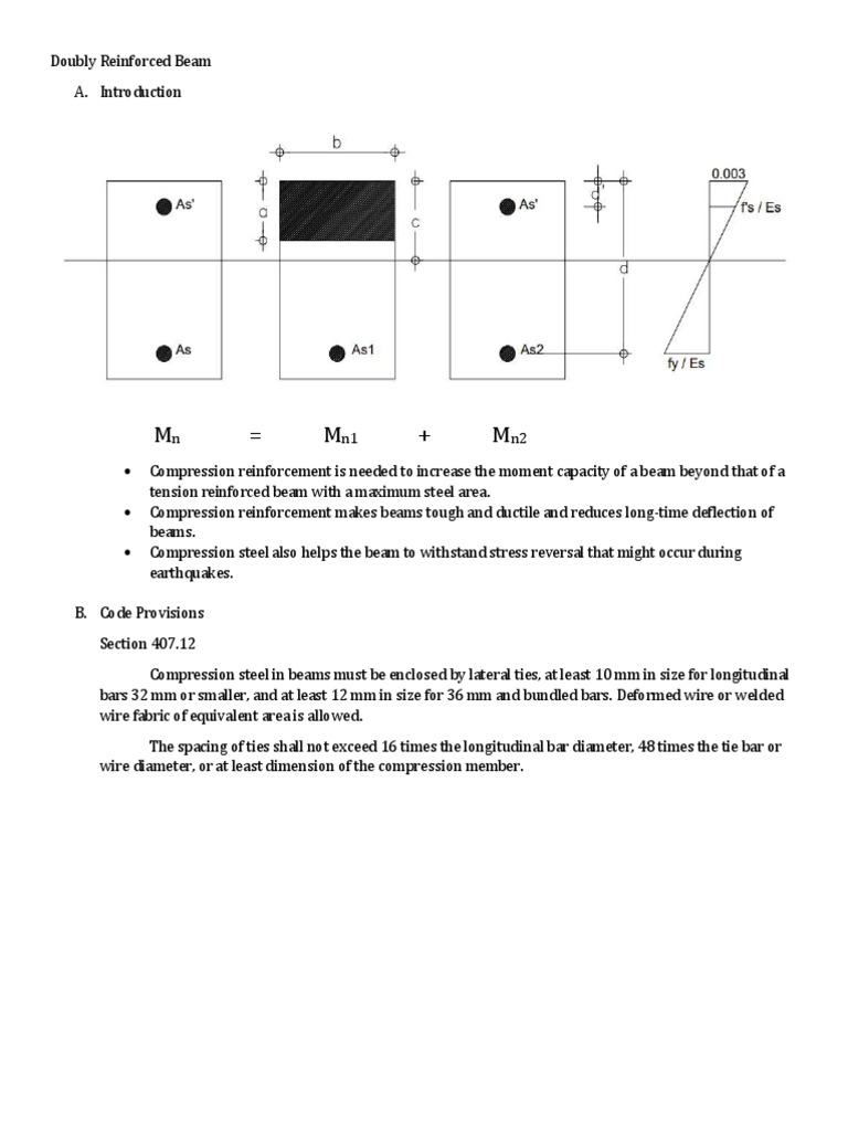 Doubly Reinforced Beam Design Guidelines | PDF