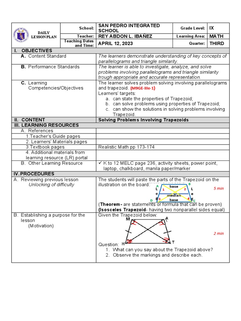 My Cot Q3 PDF Elementary Geometry