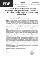 A Study To Assess The Effectiveness of STP Regarding Knowledge of Preventive Measures On COPD Among Old Age People in Selected Village Rohtas Bihar