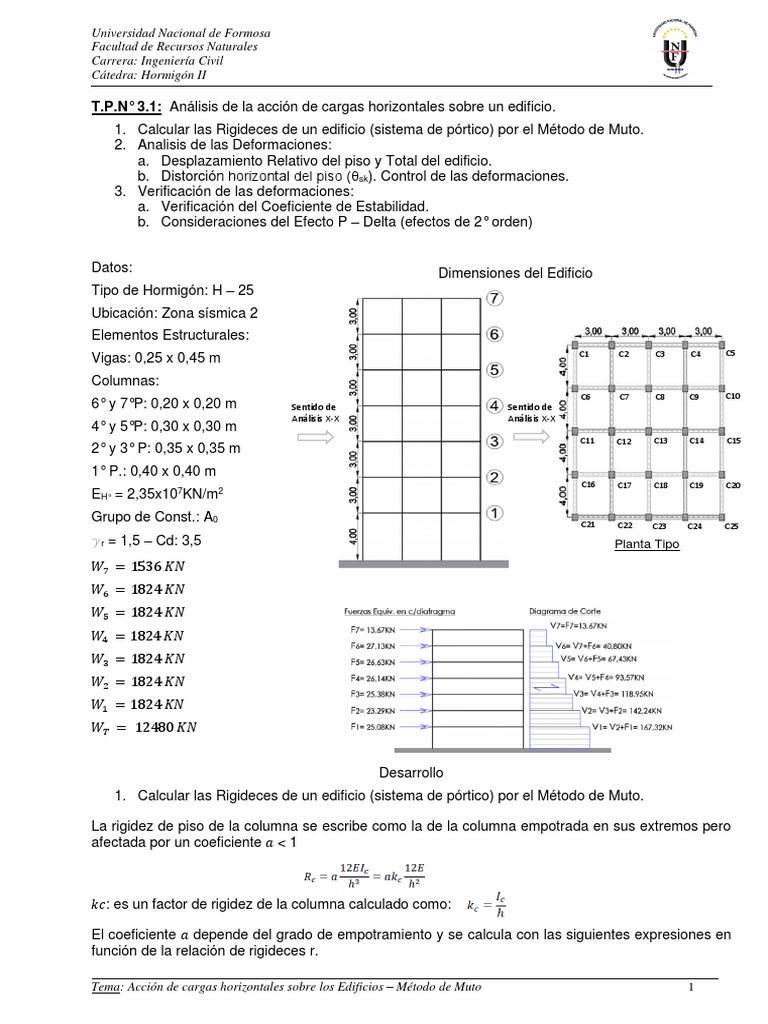 Rigidez de Columnas en Edificios de 4 Pisos | PDF | Rigidez ...