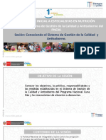 Formación Inicial A Especialistas en Nutrición Módulo 6: El Sistema de Gestión de La Calidad y Antisoborno Del PNCM