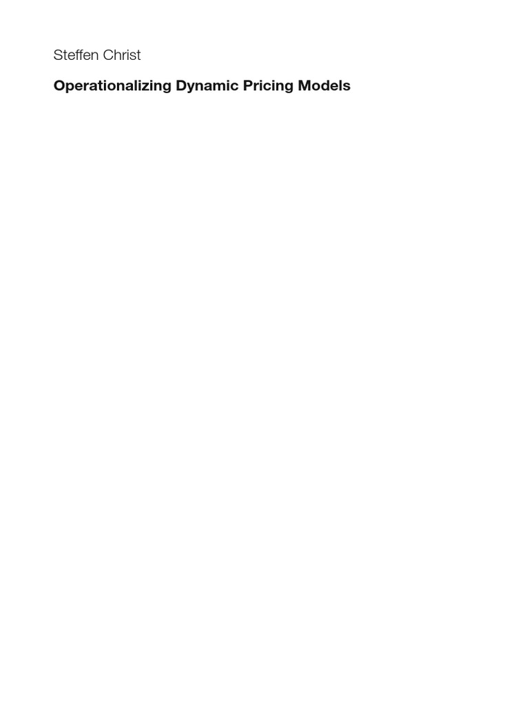 Operationalizing Dynamic Pricing Models: Steffen Christ | PDF ...