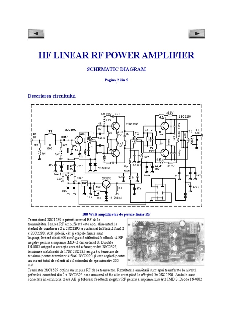HF LINEAR RF POWER AMPLIFIER 2sc2290 | PDF