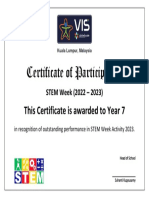 STEM Certificate of Participation