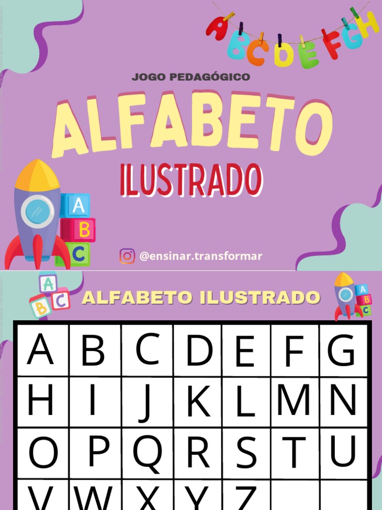 Jogo Pedagógico: Alfabeto Ilustrado | PDF | Pedagogia | Direitos Autorais