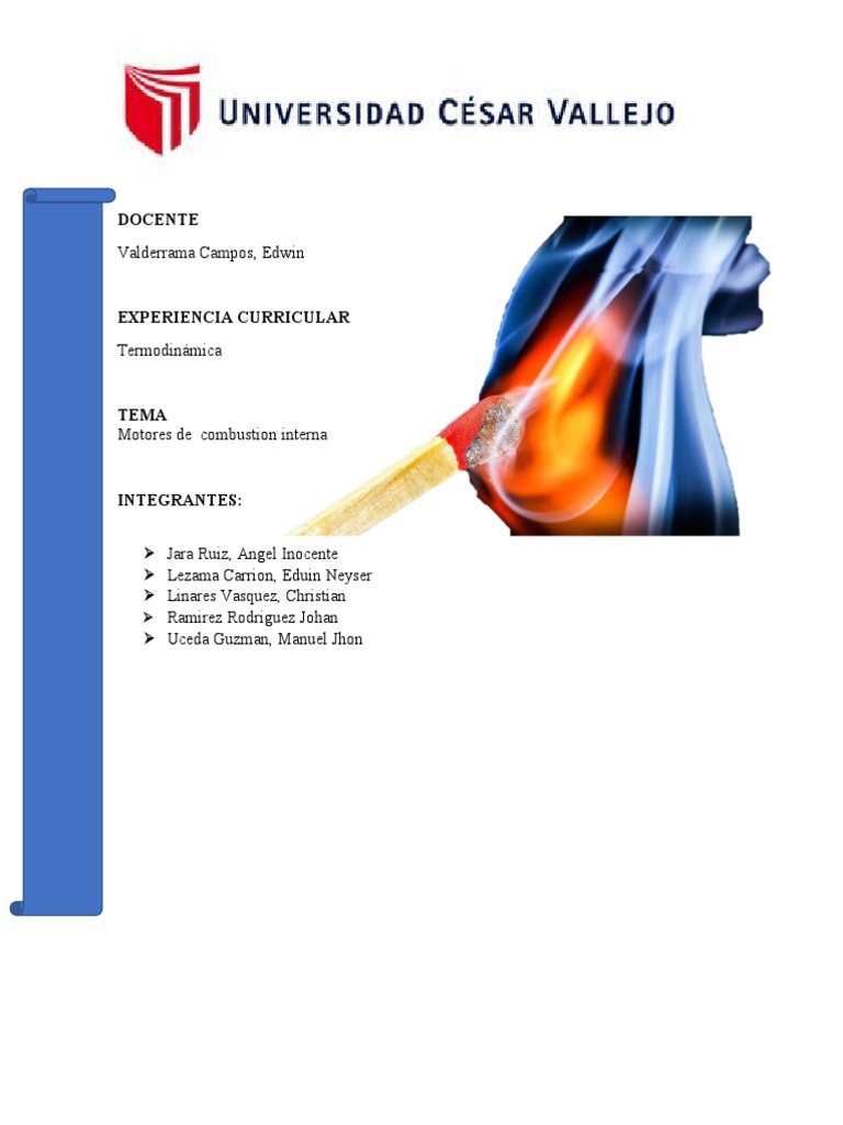 Docente Valderrama Campos Edwin Pdf Motor De Combusti N Interna