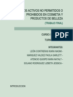 Principios Activos No Permitidos o Prohibidos en Cosmetia y Productos de Belleza