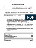 Presupuesto operativo empresa AGROINDUSTRIA DEL PACIFICO S.A. T1 2013