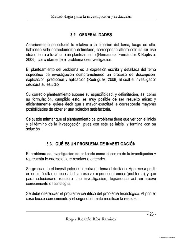 El Planteamiento Del Problema | PDF