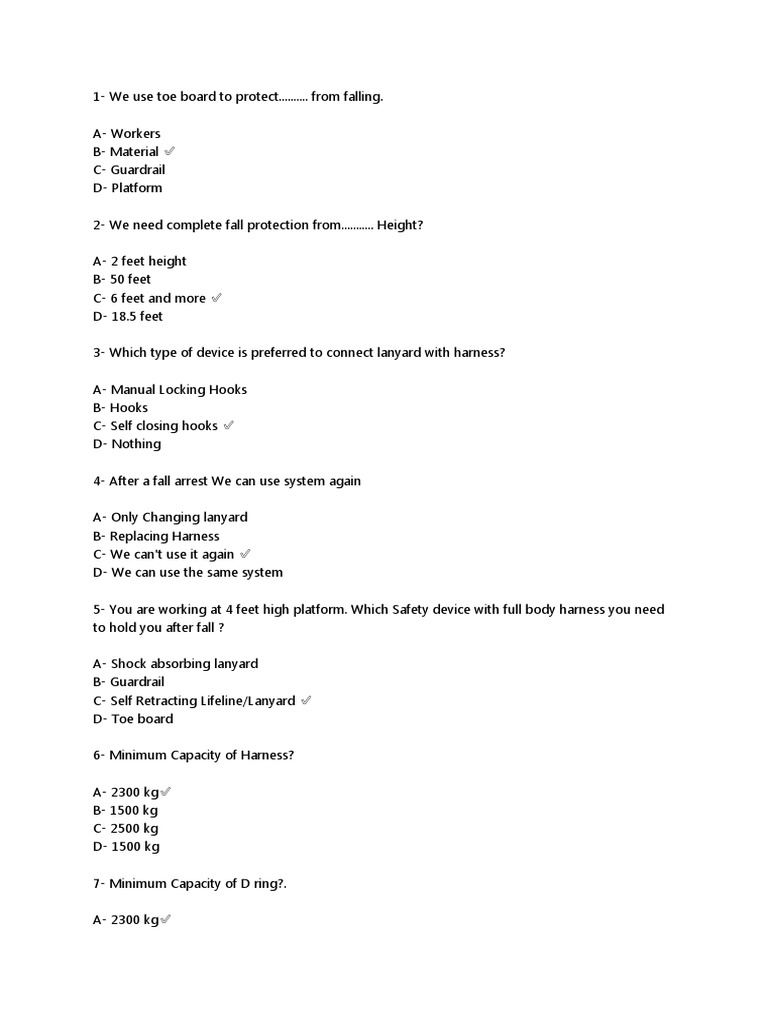 Quiz Questions PDF Manufactured Goods Equipment