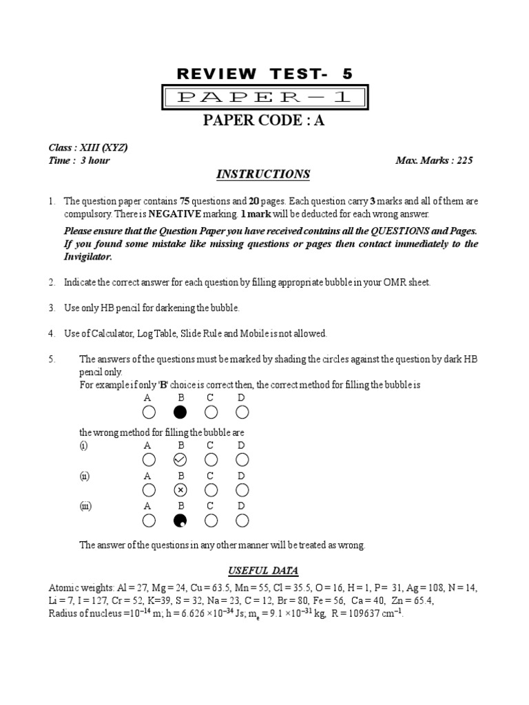 MATHEMATICS - (13th) Paper-1 TEST-5 | PDF | Elementary Geometry ...
