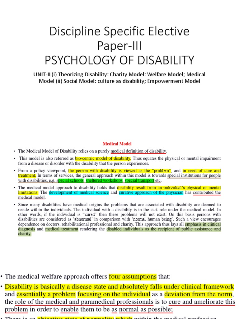 The Medical and Charity Models of Disability | PDF | Disability ...