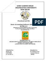 Guru Gobind Singh Indraprastha University New Delhi: Practical Lab File Basic Accounting Software (BAS Lab) BCOM-211