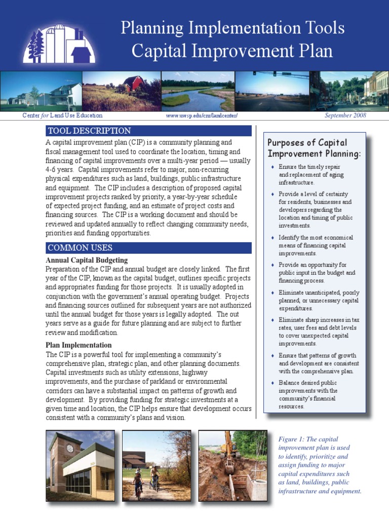 Capital Improvement Plan | PDF | Budget | Capital (Economics)