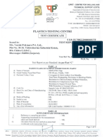 CIPET Plastics Testing Centre Issues HDPE Pipe Test Certificate