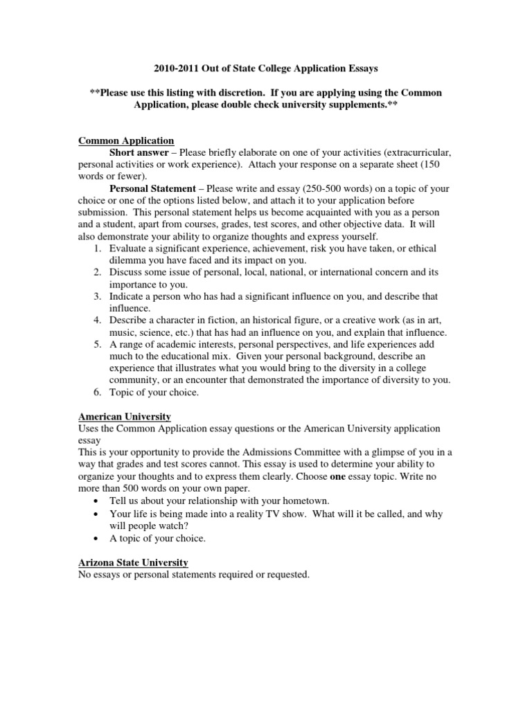 college personal statement examples 250 words
