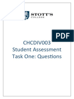 CHCDIV003 Student Assessment Task One: Questions