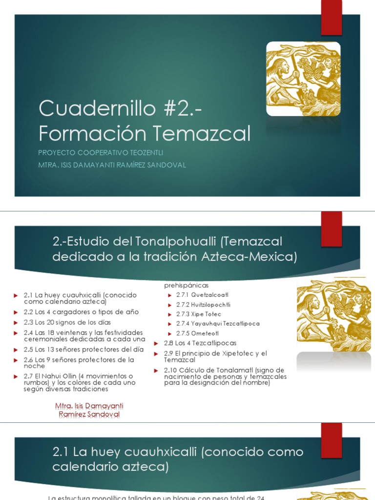 Cuadernillo #2.-Formación Temazcal: Proyecto Cooperativo Teozentli Mtra ...