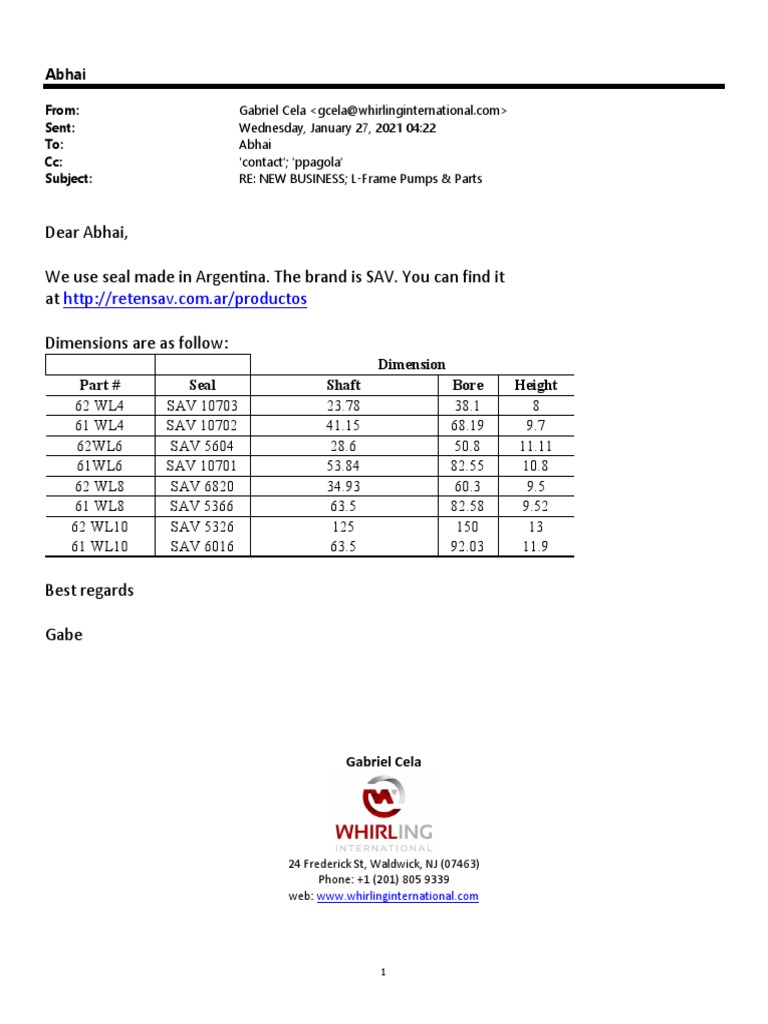 RL Grease Seal Sizes PDF Manufactured Goods