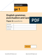 ks1 English 2022 Grammar Punctuation Spelling Paper 2 Short Answer Questions