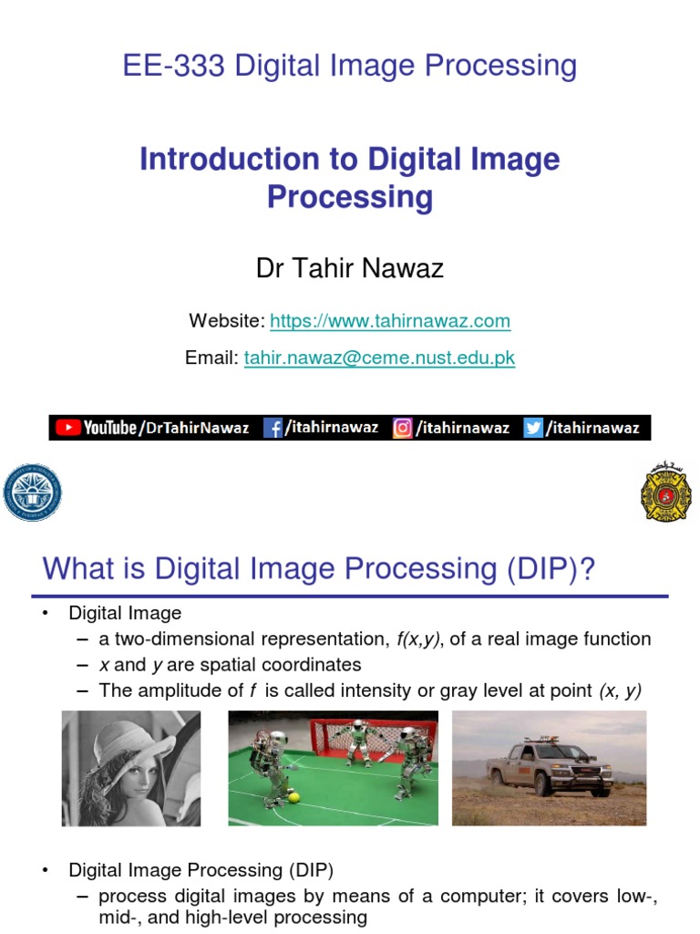 1 Lecture DIP Introduction To DIP DrTahirNawaz PDF