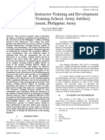 Effectiveness of Instructor Training and Development at Artillery Training School, Army Artillery Regiment, Philippine Army