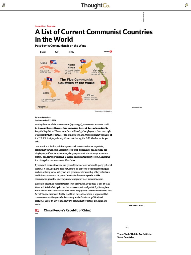 Current Communist Countries 2024 | PDF | Communism | North Korea