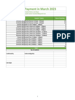 Payment in March 2023: Date Student 'S Name Time of Teaching