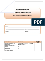 Exemplar Gr1 Maths Diagnostic Assessment - Term 2 - 2021