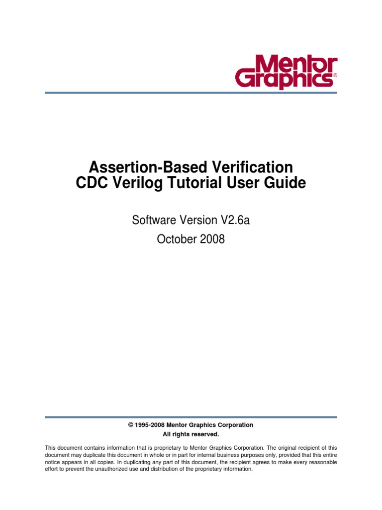Assertion-Based Verification CDC Verilog Tutorial User Guide | PDF ...