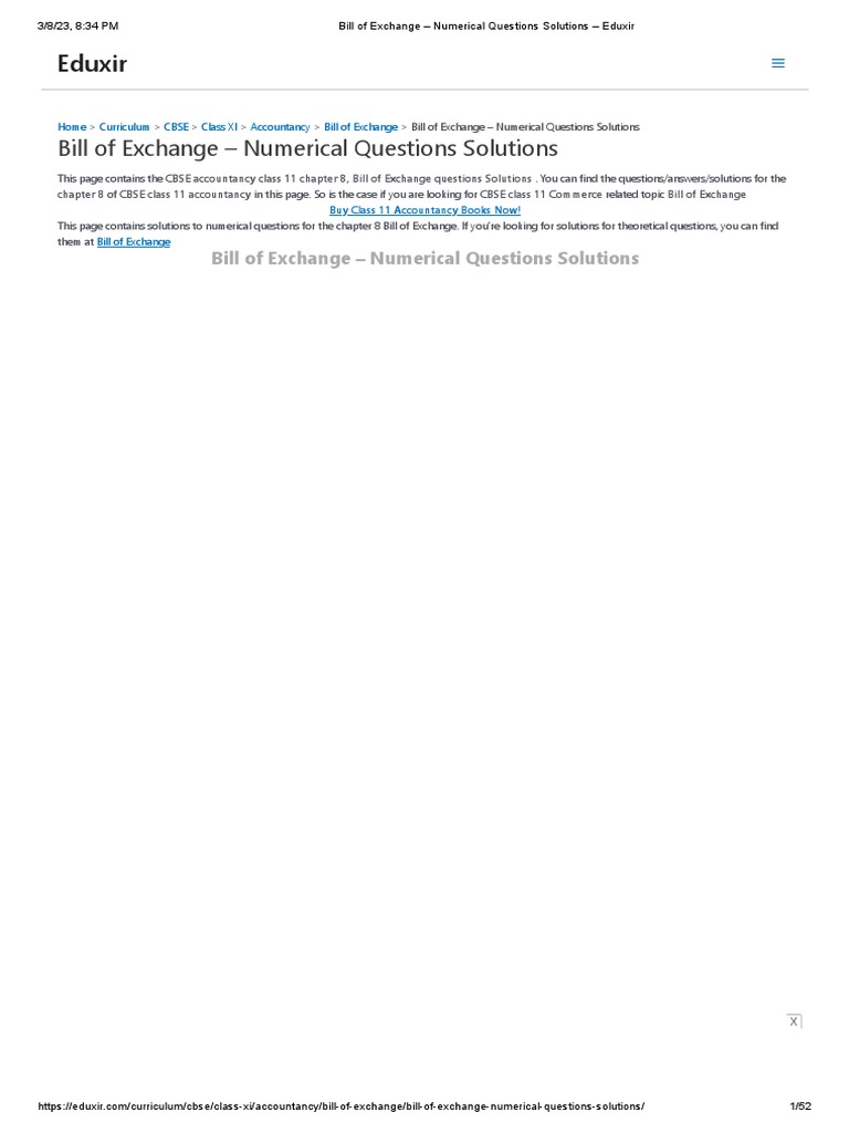 Bill of Exchange - Numerical Questions Solutions | PDF | Debits And ...