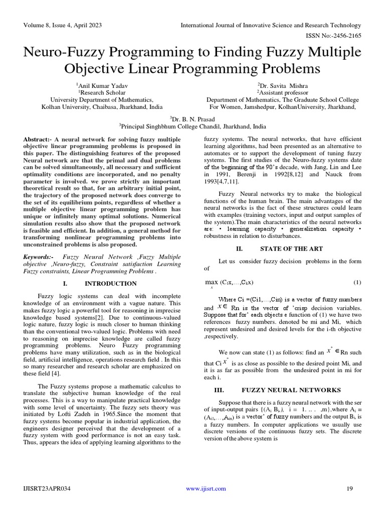 Neuro-Fuzzy Programming To Finding Fuzzy Multiple Objective Linear ...