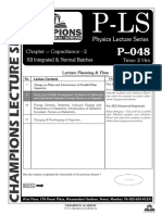 Chapter:-Capacitance - 2 Time: Hrs 2: Lecture Planning & Flow