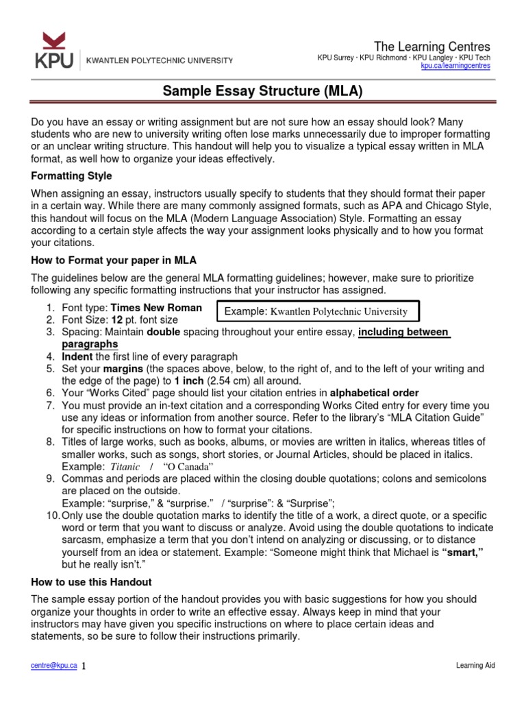 Write SampleEssay (MLA) LA 1 | PDF | Citation | Cognitive Science