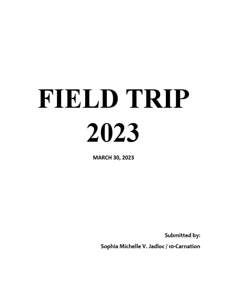 FIELD TRIP PORTFOLIO (SAMPLE) PDF Foods Cuisine