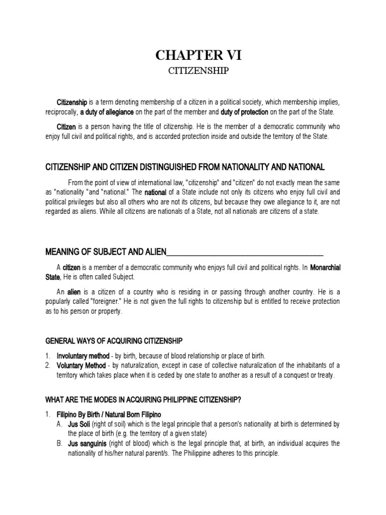 Understanding Philippine Citizenship | PDF | Naturalization | Citizenship