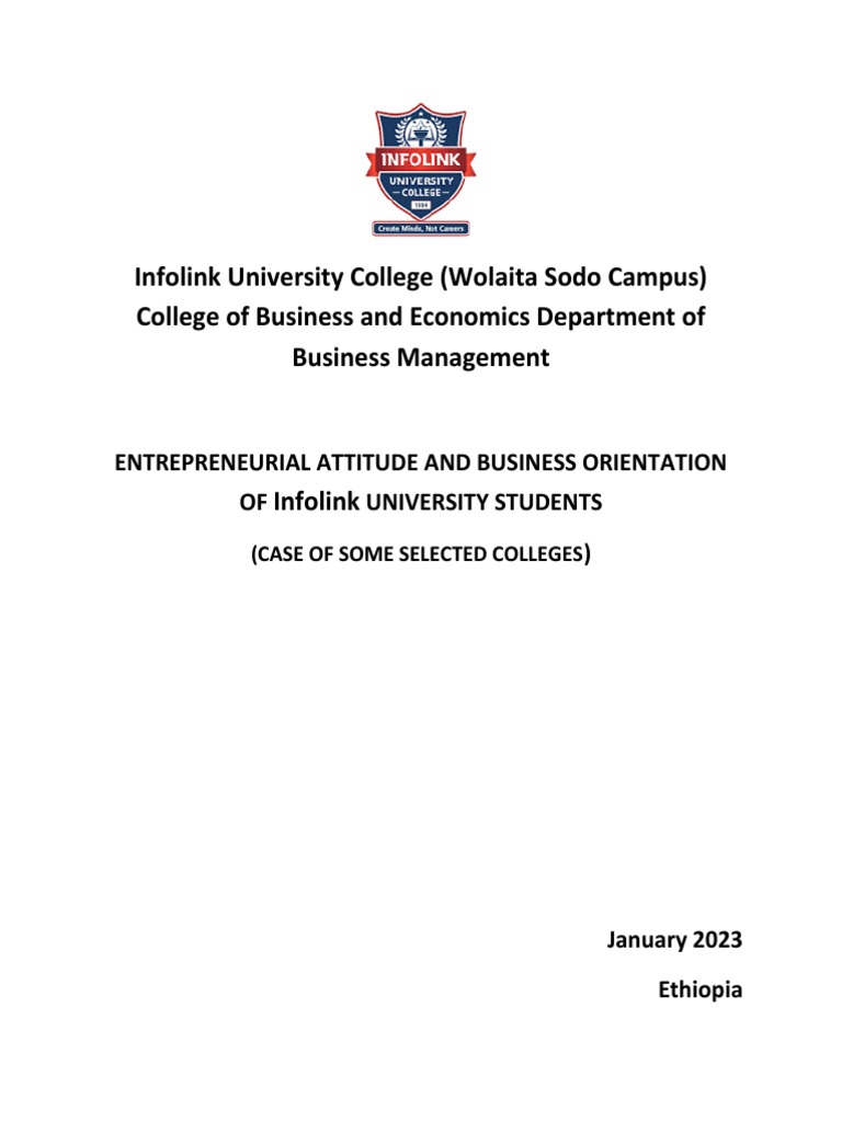 Infolink University Proposal 1 | PDF | Entrepreneurship | Attitude ...