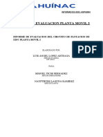 Informe de Evaluacion Del Circuito de Flotacion de Zinc Planta Movil 2