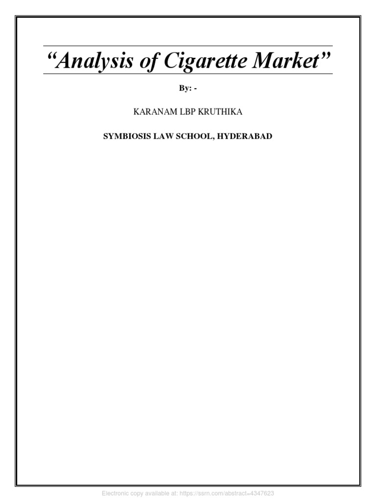 Analysis of Cigarette Market | PDF | Cigarette | Tobacco Smoking