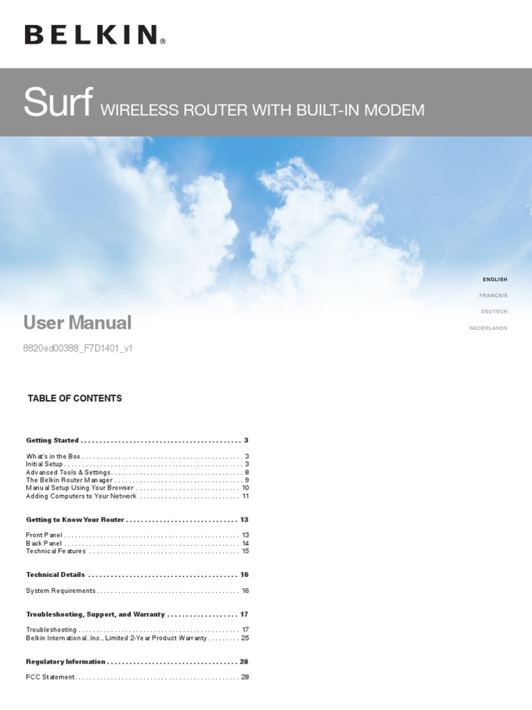 Wireless Router With Built-In Modem: User Manual | PDF | Computer ...