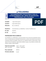 P-Toluidina: Documentación Toxicológica para El Establecimiento Del Límite de Exposición Profesional de P-Toluidina