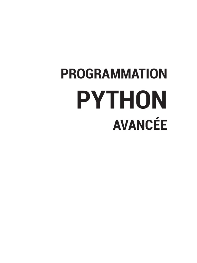 Programmation Avancée: Python | PDF | Python (Langage de programmation ...