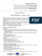 Taxas Moderadoras - o Antes e o Atual: Ficha de Trabalho #1